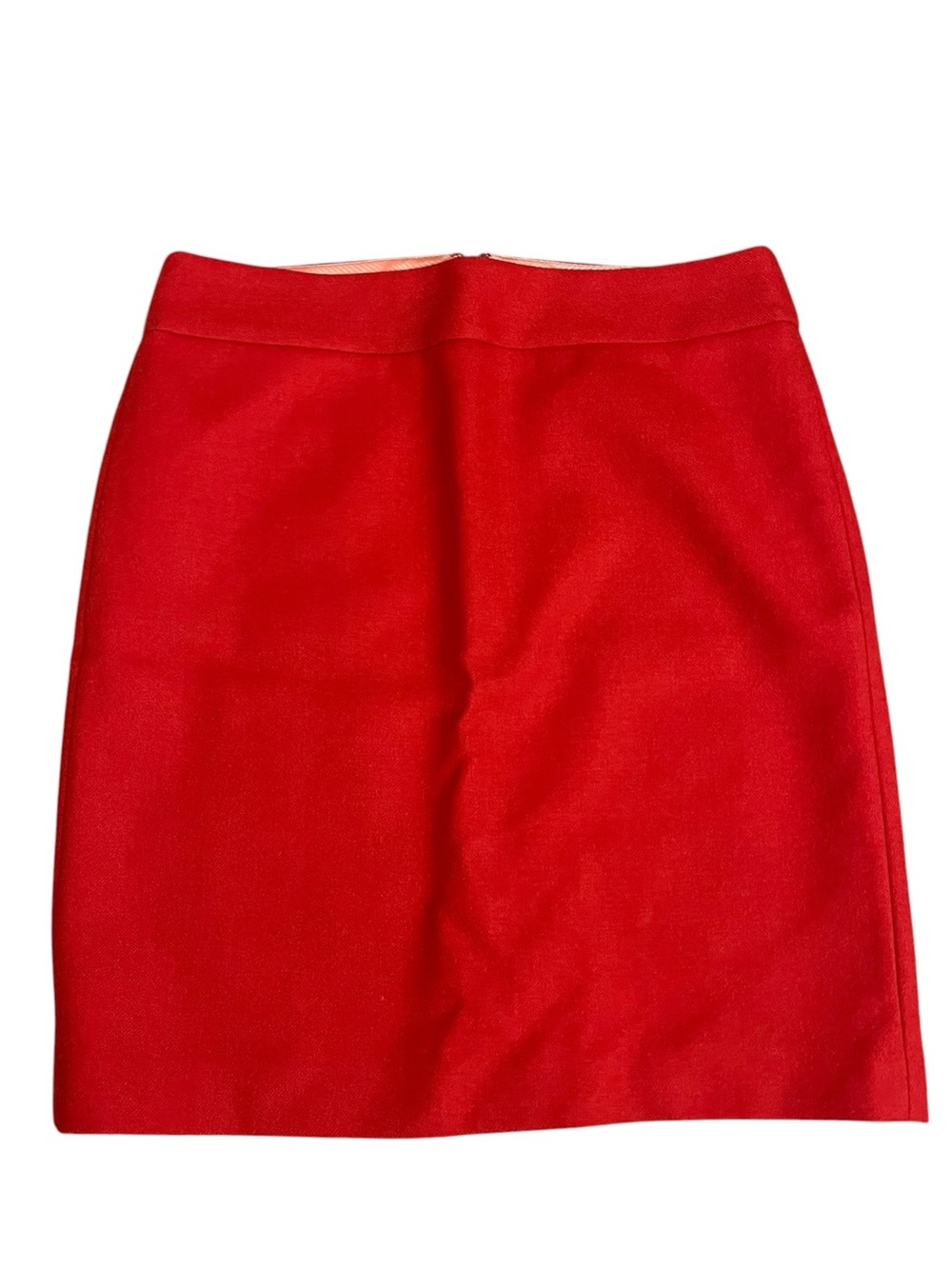 J. Crew Orange Red Wool Power Pencil Skirt business office work